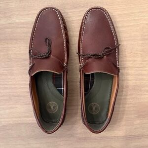 Barbour Brown Leather Moccasin-Style Slip-Ons